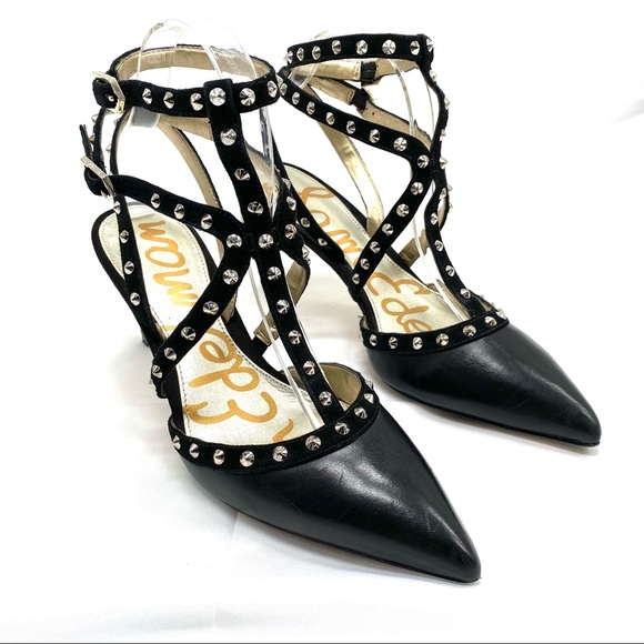 Sam Edelman Ocie Leather studded heels size 7.5 - Picture 10 of 15